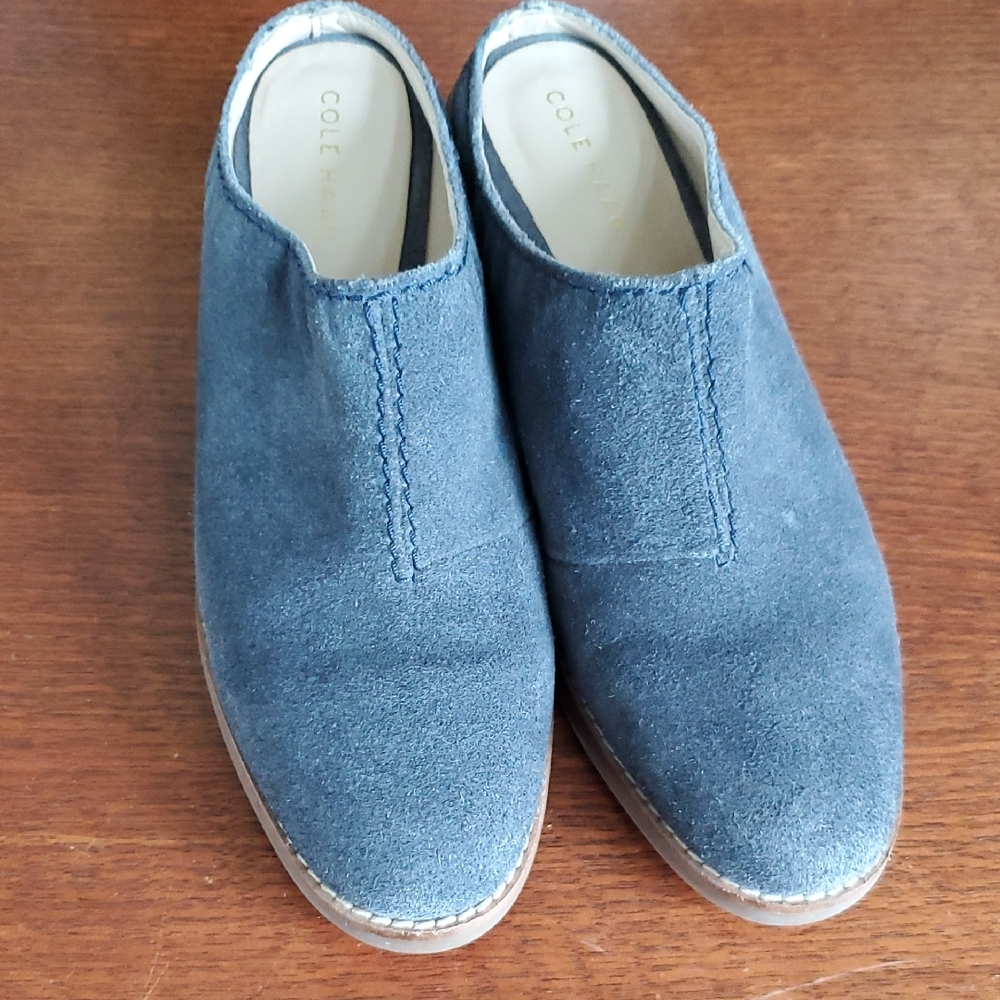 Cole Haan Womenss Blue Suede  Mules